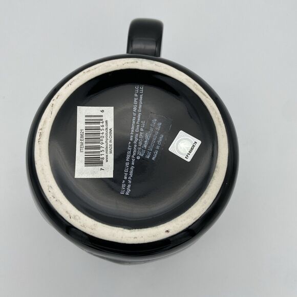 New Elvis Presley Coffee Mug Raised Motorcycle Wings The King 2016 Black Handle - Picture 7 of 16